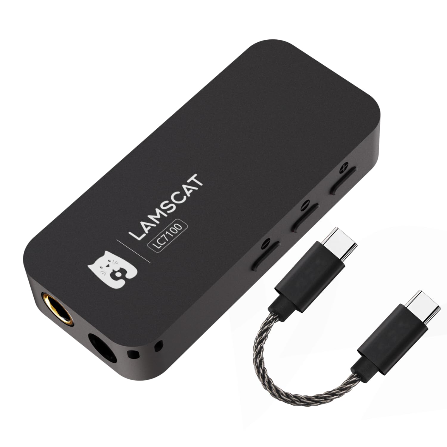 LAMSCAT LC7100 USB-C DAC ポータブルヘッドホンアンプ EQ調音 アプリ個性化 4.4mm/3.5mm 32bit/768kHz ハイレゾ ダブルDAC内蔵CS43198 C-Cケーブル付き 携帯型 Windows/Mac OS/iP