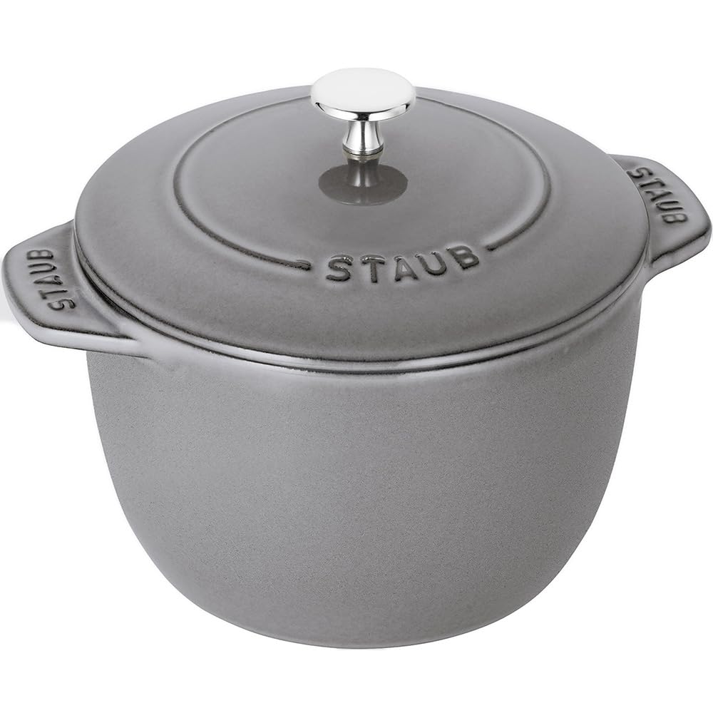 ストウブ(Staub) 「 ラ ココット de GOHAN グレー L 20cm 」 ご飯鍋 3合 鋳物 ホーロー鍋 炊飯器 IH対応 【シリアルナンバー付き日本正規販売品】 La Cocotte de GOHAN 40501-154