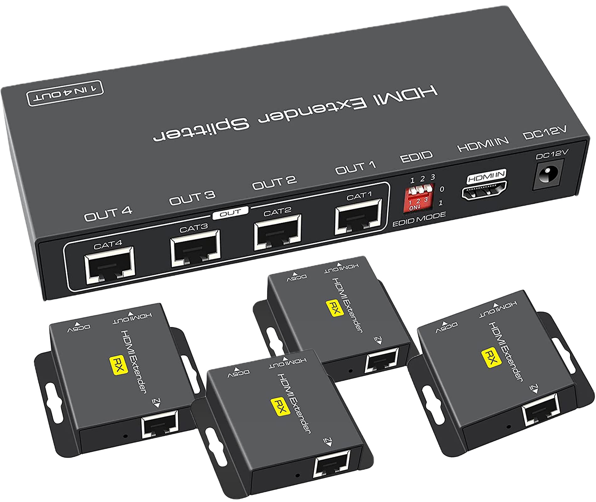 【4有線LAN 同時出力】HDMI 分配 エクステンダー EX714 50Mまで 延長器 Splitter Extender CAT6 延長 HDMI RJ45 エクステンダー 延長 分 imgrc0110196659.jpg