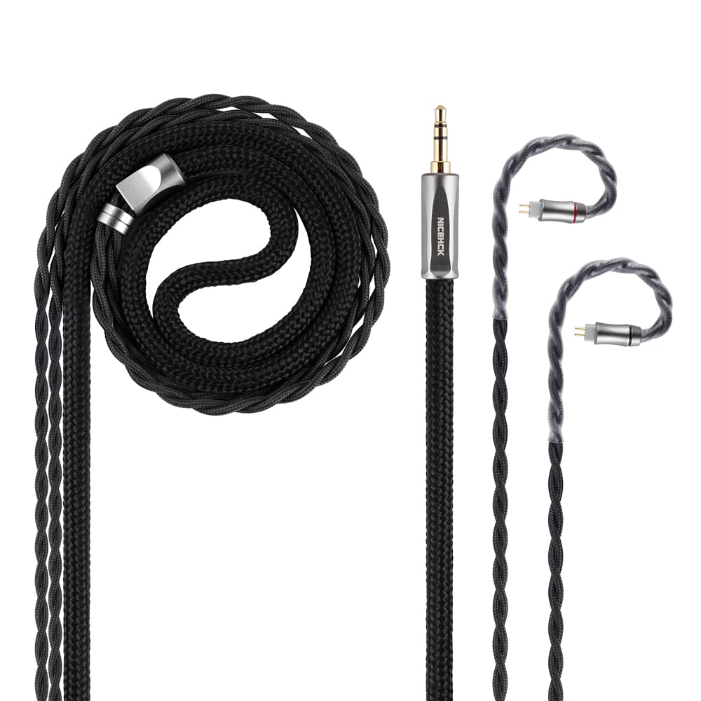 NICEHCK AceOrpheus イヤホンリケーブル 高純度8N単結晶銅OCC 0.78mm 2Pin 3.5mm 衝撃吸収ネットデザイン 金メッキプラグ フラグシップ 音質改善 金属製コネクタ 交換用 着脱式 hifiリケーブル 1.2m DIY (
