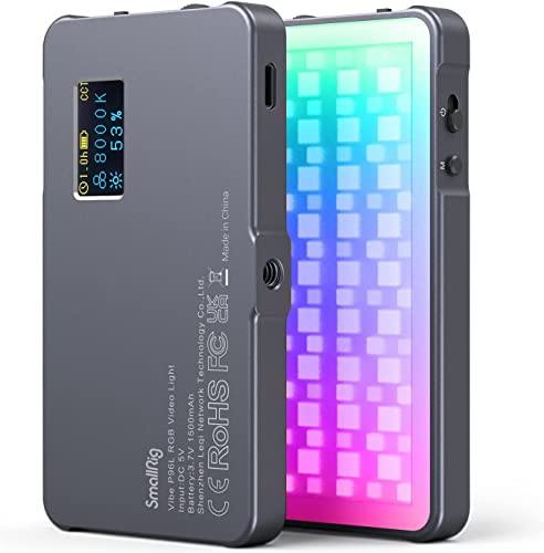 SmallRig Vibe P96L RGBビデオライト ポータブルLEDカメラライトフルカラー写真照明フィルライトCRI 96+調光可能2500K-8000K、充電式LEDデジタルSLRカメラ照明アルミニウム合金写真、ビデオ会議、YouTube、TikT