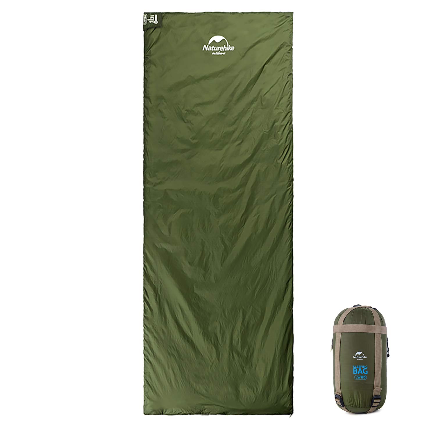 Naturehike 寝袋 シュラフ アウトドアキャンプ コンパクト 超軽量 スリーピングバッグ 封筒型 連結可能 2人用 撥水 保温 防災用 両サイズ 車中泊 敷布団 花見 春夏秋 室内 ドライブ旅行 収納袋付き (グリーン右開き, XL(205*85c