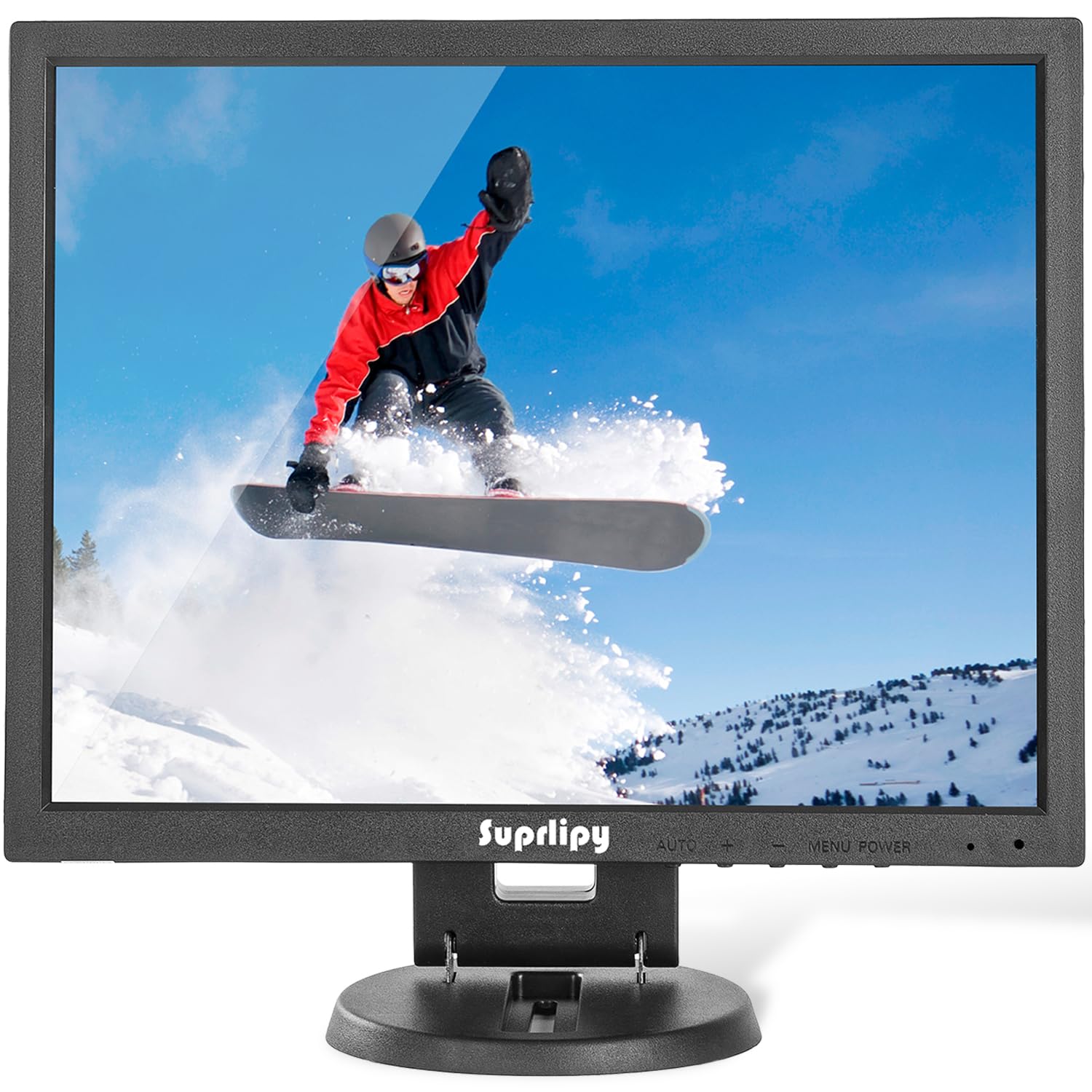 Suprlipy 14インチ TFT LCD 防犯CCTVモニター 1024x768 4:3 解像度 カラーディスプレイスクリーン HDMI/VGA/BNC/AV入力 リモコン 内蔵スピーカー付属 監視カメラ DVR PC用