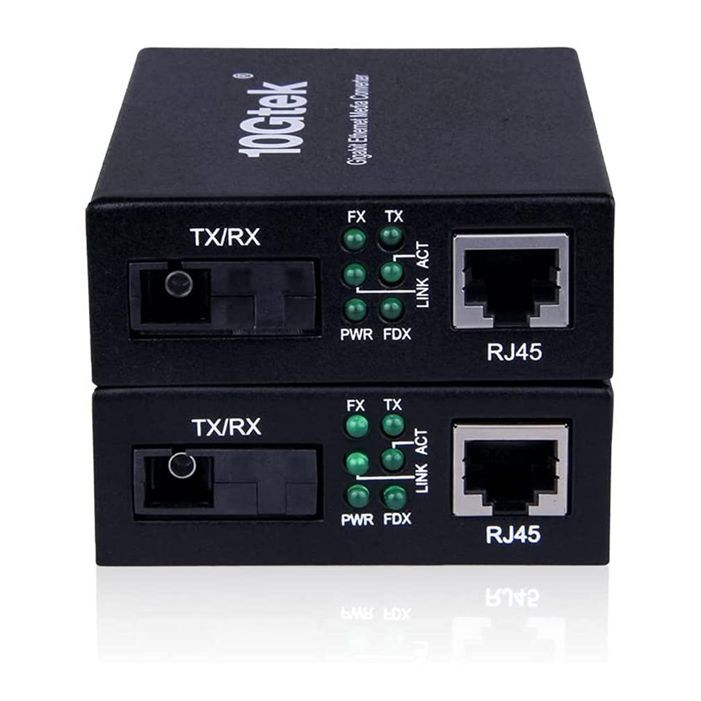 ipolex 1.25G ギガビット 光メディアコンバーター 一対 10/100/1000M RJ45から1000M双方向 シングルモード 1芯 SCファイバー、最大20km｜松陰屋 店