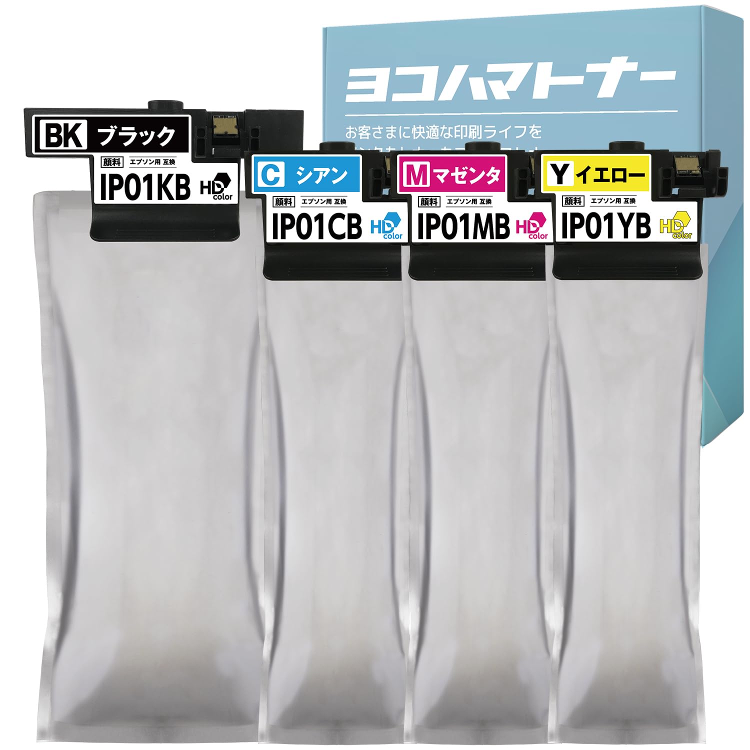 【横トナ】エプソン(EPSON)用 IP01B 互換インクパック 4色セット 顔料 大容量 残量検知対応 HDカラー採用 純正インクと併用可 対応機種:PX-M884F PX-S884 PX-S885 PX-M885F PX-M884FC0 PX-S884|松陰屋 店