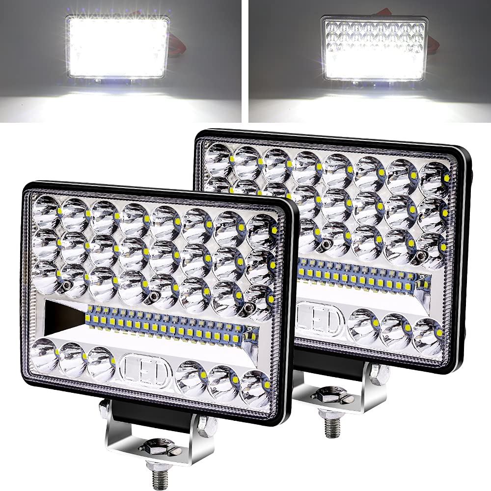 Aoling LED作業灯 12V 24V 防水 LEDワークライト コンボビーム 薄型 5インチ ホワイト 作業灯 車 四角 補助灯 フォグランプ ヘッドライト 車幅灯 フォークリフト トラック トラクター 集魚灯 船舶 農業機械 建築機械 工事現場 2