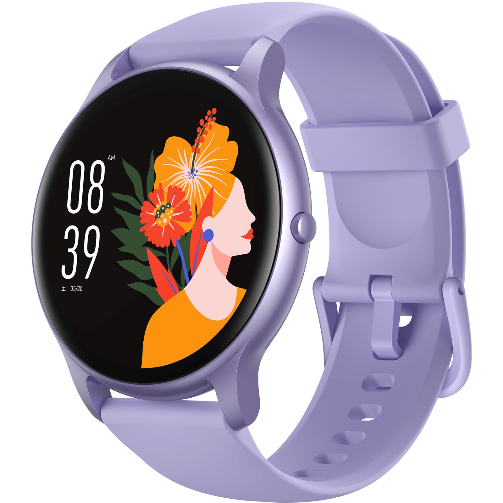 Parsonver 日本正規品 スマートウォッチ レディース 通話機能付き 着信通知 Smart Watch for women 女性 丸型 超薄型 1.32in 心拍数 睡眠 100種類運動モード 200+文字盤変更 防水 生理 アラーム 腕上げ点灯 7