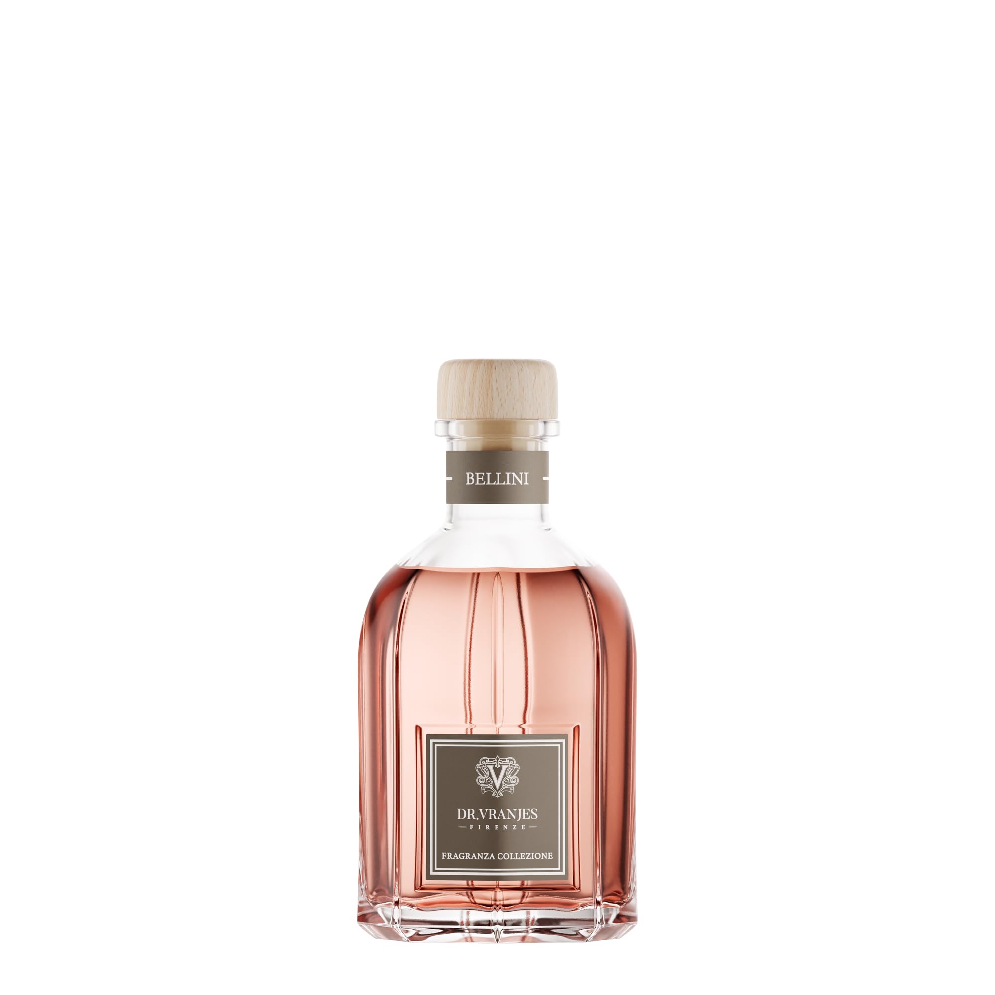 DR. VRANJES ?ドットール・ヴラニエス直営、ディフューザー BELLINI〈ベリーニ〉250ml、ルームフレグランス、リードディフューザー、エレガントなオリジナルショッピングバッグ付き、メイドインイタリアア、モチーフはカクテル・ベリーニ、甘く瑞々｜松陰屋 店