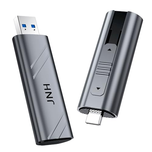 JNH ポータブル SSD 外付け 512GB 1050MB/s USB3.2 Gen2 10Gbps Type-A/Type-C 両対応 3D TLC スティックタイプ SSD 新型PS5/PS5/PS4対応 アルミ筐体 超小型 SSD-PU10GR メ