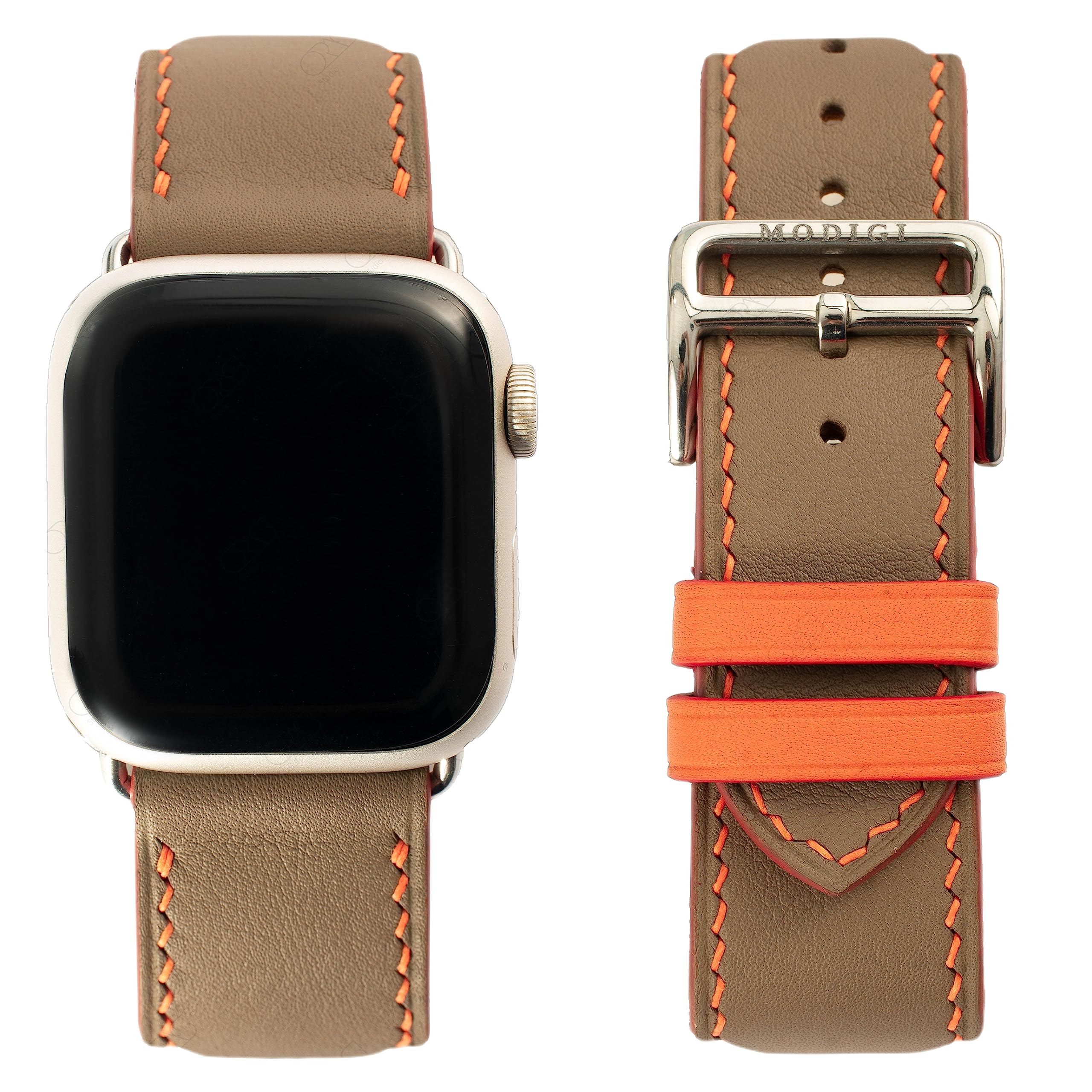 MODIGI コンパチブル Apple Watch用 バンド アップルウォッチ バンド レザー ベルト 本革 高級手作り Veau Swift 皮ベルト 40mm 41mm 42mm 44mm 45mm 46mm 49mm Ultra 1/2/ SE 1/