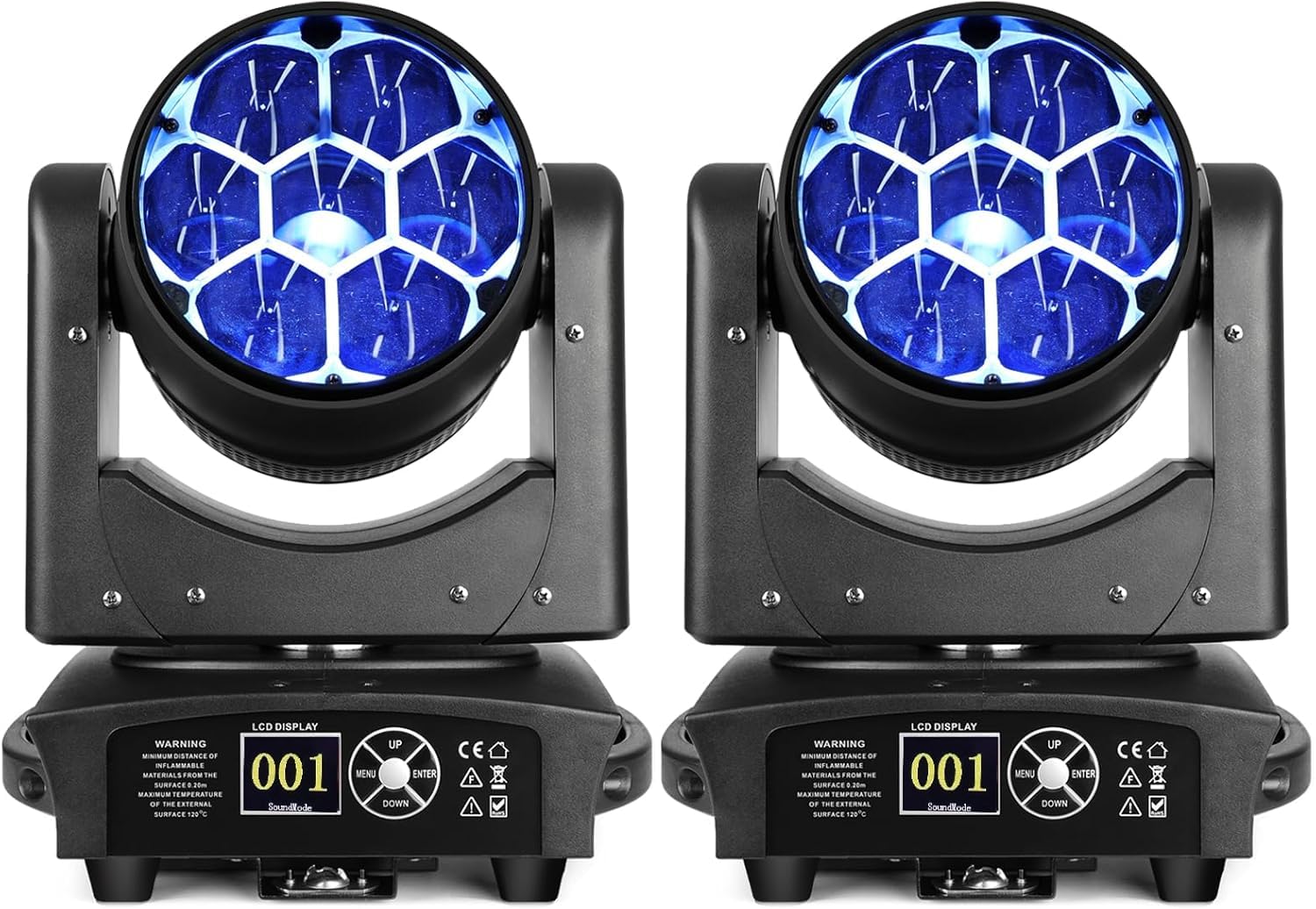 BETOPPER 350W移動ヘッド ライト 7x40W RGBW の洗浄/ズームレンズ/CTO の効果の蜂の目 DJs、棒、クリスマスおよびホーム パーティーの照明のために活動化させる音が付いている LED の段階の照明ライト、2 パック|松陰屋 店
