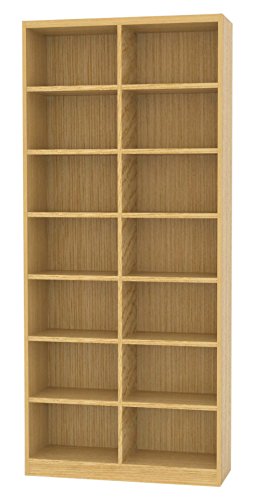 白井産業 木製 本 棚 ラック 高さ198 幅84 奥行29cm タナリオ オーダー メイド ナチュラル オーク1 強化棚 棚板12枚 (TNL-EM19884MSTF2NA)