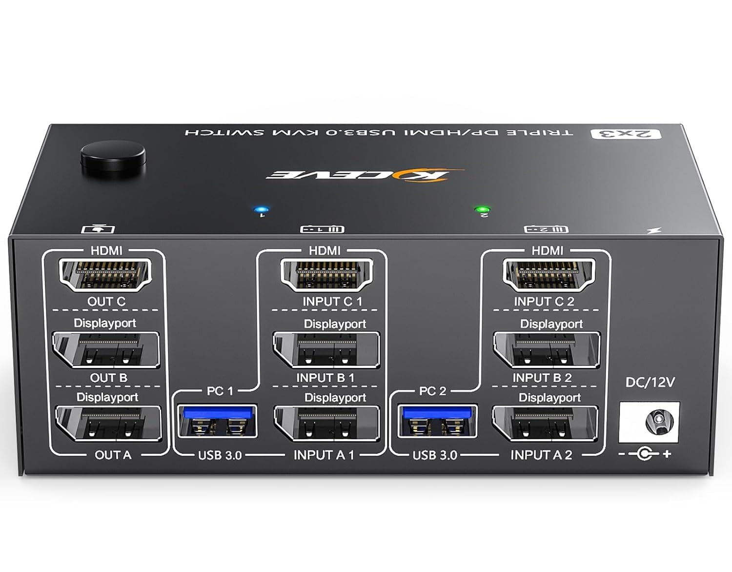 楽天市場】8K KVM切替器 2PC 3モニター、コピー/拡張モード HDMI