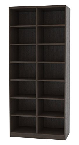 白井産業 木製 本 棚 ラック 高さ198 幅86 奥行44cm タナリオ オーダー メイド ダーク オーク 棚板12枚(TNL-EM19886FTF2DK)