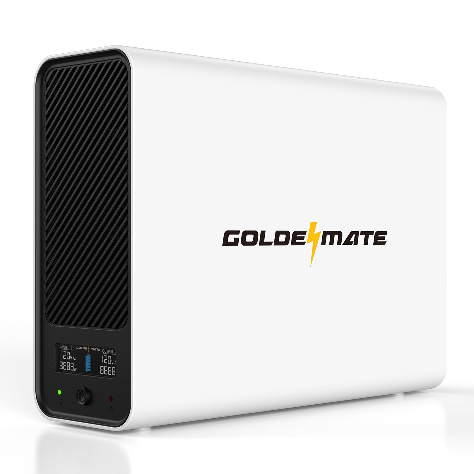 GOLDENMATE 無停電電源装置 UPS 1000VA Pro/600W リン酸鉄リチウムイオン電池採用 153Wh 常時商用給電 正弦波 サーバー ネットワーク機器 通信システム ホームオフィス 家庭用の高効率バックアップ電源 8ポート ホワイト｜松陰屋 店