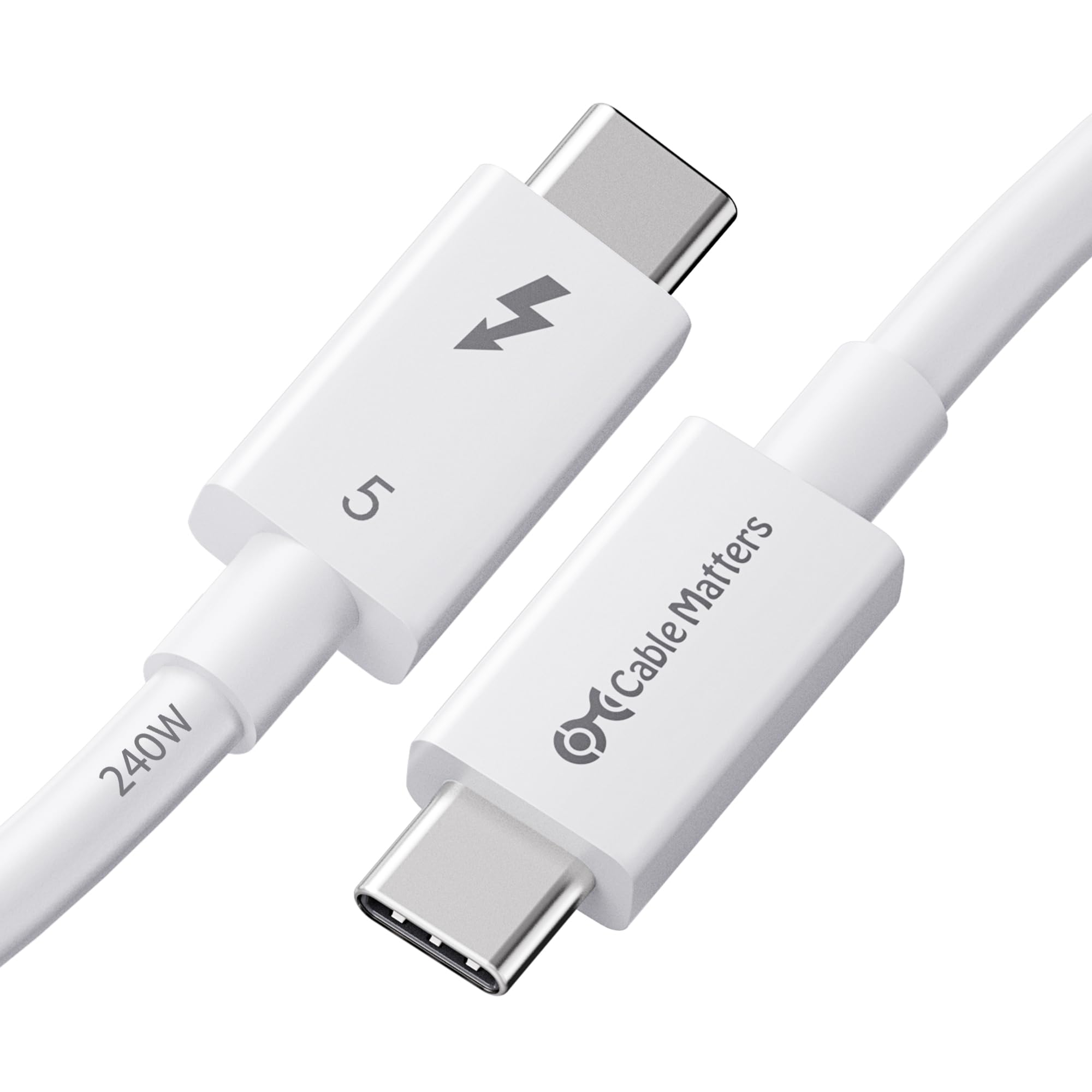 [Intel認証] Cable Matters 80Gbps Thunderbolt 5 ケーブル - 1m、[最大120Gbps帯域幅ブースト・240W充電・8K / 4K 540Hz]、サンダーボルト5ケーブル、Thunderbolt 4/USB4/U