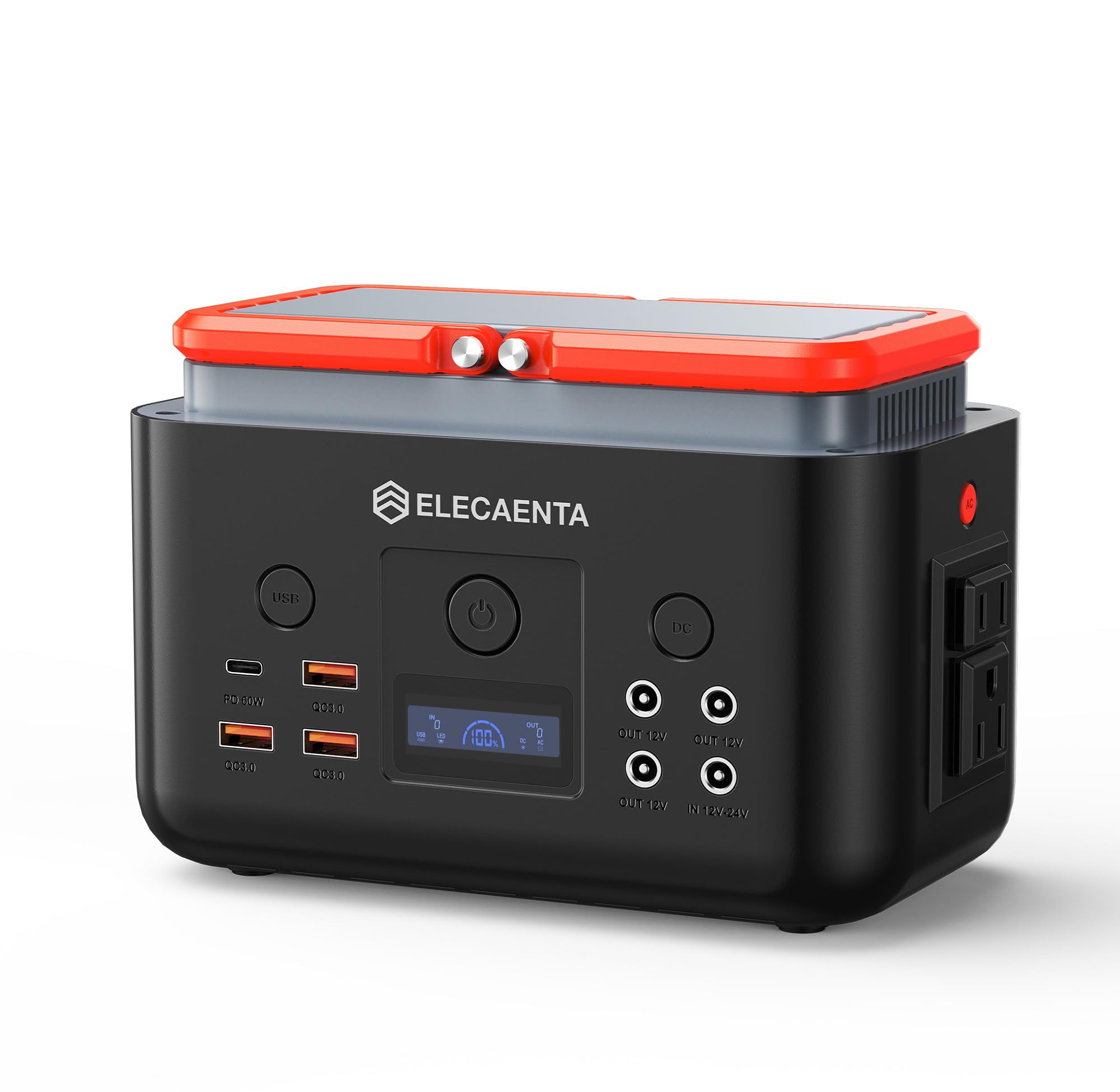 ELECAENTA ポータブル電源 超小型 200Wh 6倍寿命 リン酸鉄 AC200W(ピーク400W) 純正弦波 超軽量2KG PD60W入出力対応 ソーラー100W充電 100V 50Hz/60Hz 簡易UPS 非常用電源 キャンプ 地震 台風 停電