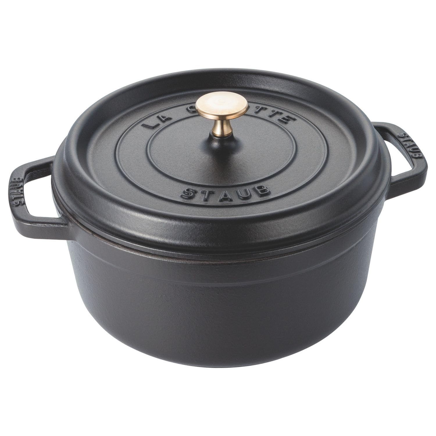 staub ストウブ 「 ピコ ココット ラウンド ブラック 24cm 」 大きい 両手 鋳物 ホーロー 鍋 無水調理 IH対応 【日本正規販売品】 La Cocotte Round 40500-241