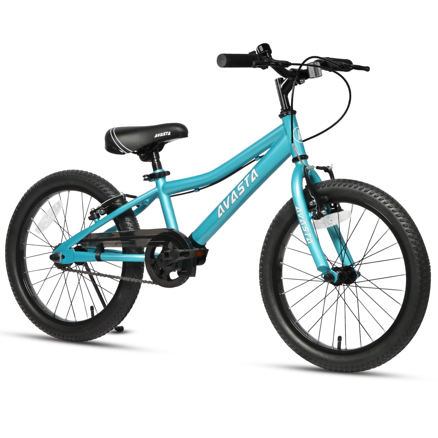 【AVASTA】Bilbo 子供MTBマウンテンバイク ファットタイヤ自転車 男の子 女の子 小学生低学年高学年 街乗り通学 取り外しチェーンケース/キックスタンド付き 高さ調整可能 20インチ 青ブルー｜松陰屋 店