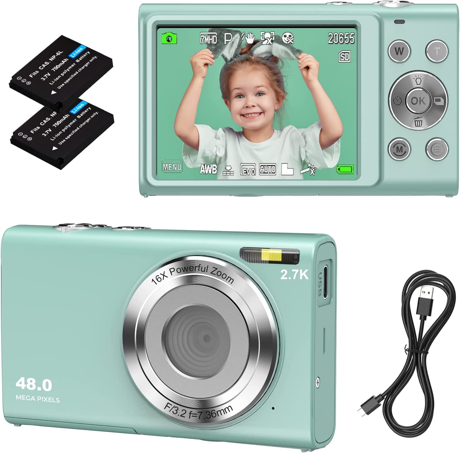 楽天市場】STUOGYUM デジタルカメラ 2.7K オートフォーカス デジカメ