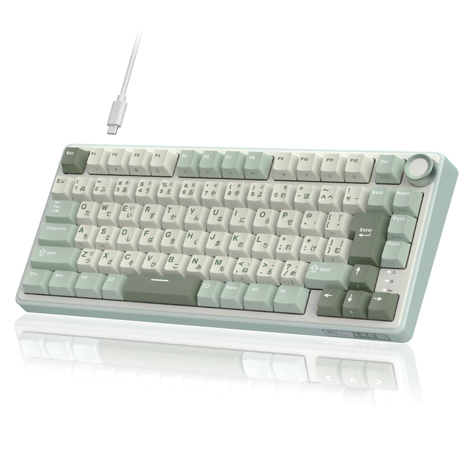 RK ROYAL KLUDGE R75 メカニカルキーボード 有線|日本語配列|ボリュームノブ搭載|ゲーミングキーボード 75%カスタム|ガスケットマウント構造・RGBバックライト・ソフトウェア対応|Cherry Profileプロファ