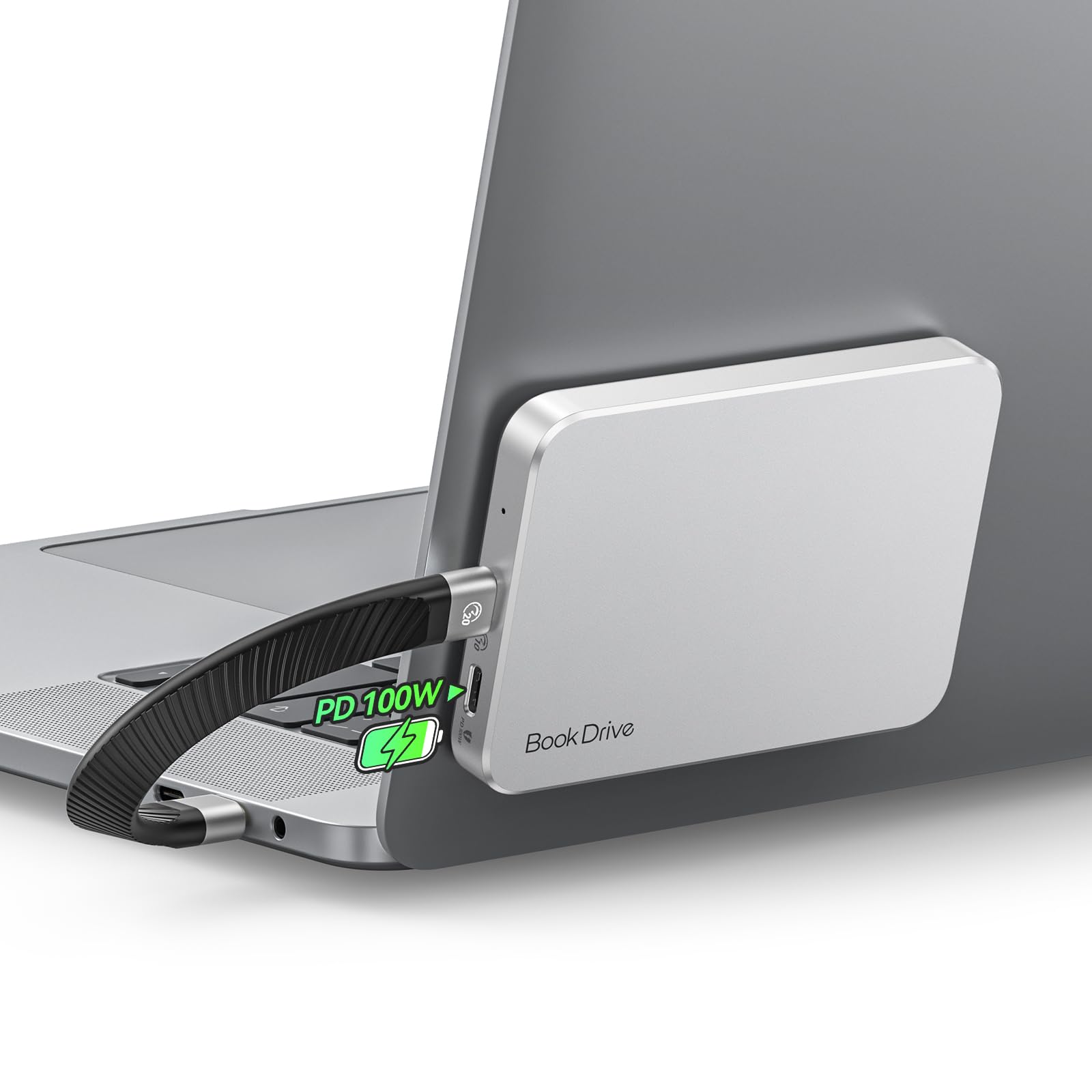 ORICO BookDrive 512GB 外付けSSD magsafe対応 PD100W充電 ノートPC・iPhone 16/15・USB-Cスマートフォン・タブレット用 マグネット式 ポータブルSSD USB 3.2 Gen2対応 1000MB/s高速