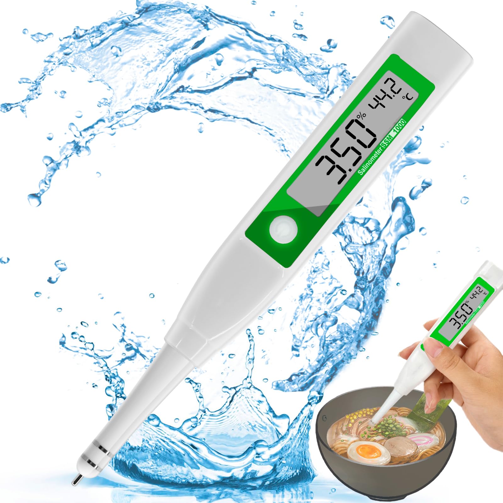 2025新型 塩分濃度計 防水防塵 塩分計 精度0.01% 老人介護食品 離乳食 デジタル塩分濃度計 3秒測定 塩分測定器 振動提示 塩分計測器 明るさ調整 塩分チェッカー 温度範囲0-90℃ 測定範囲 0-30% 塩分濃度計 減塩生活 塩度調節 飲食業に