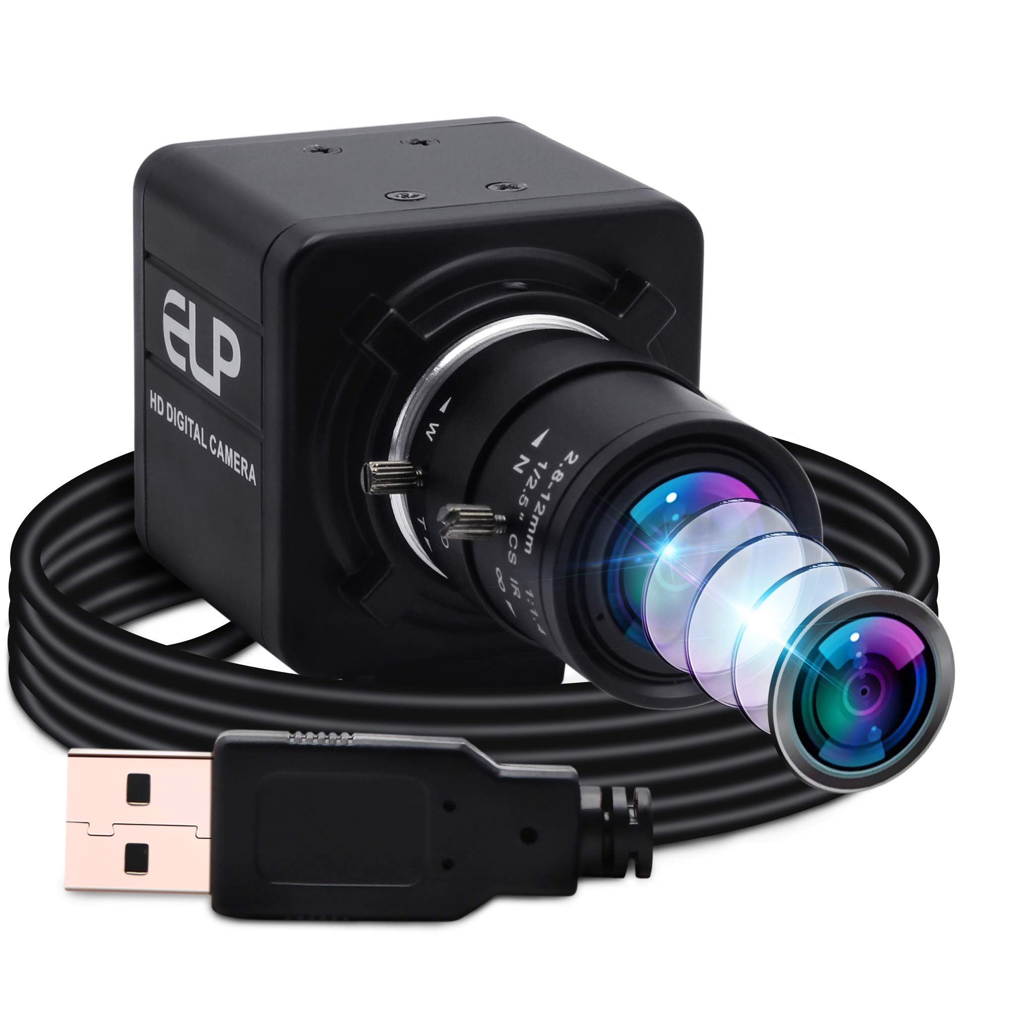 楽天市場】USB カメラ ELP 1080P 低照度 2.8-12mm 4X 光学ズームレンズ