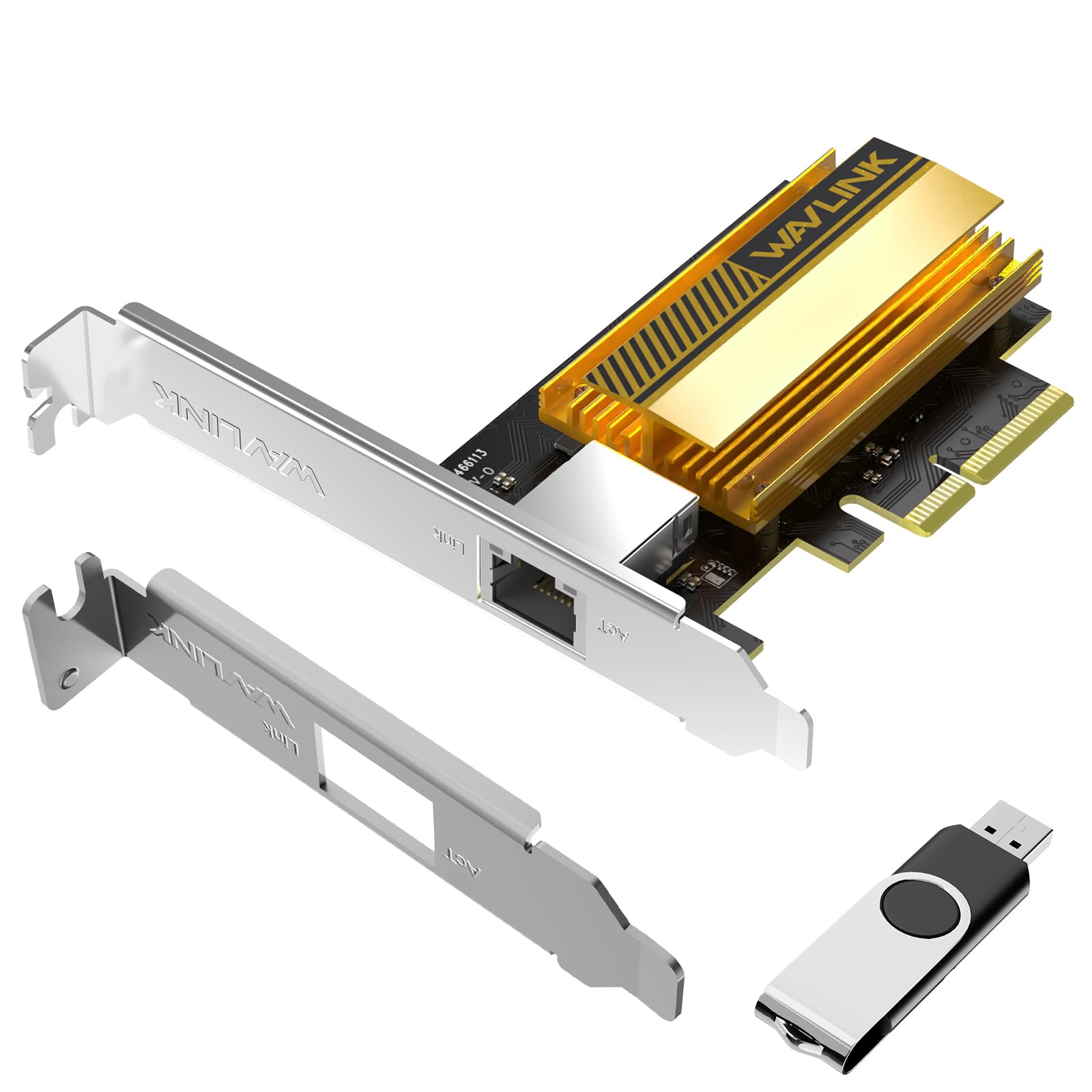 WAVLINK 10G Base-T LANカード PCIe ネットワーク カード、10000/5000/2500Mbps PCI Express イーサネット アダプター、AQC113 コントローラー付き、Windows 11/10 および Linux |松陰屋 店