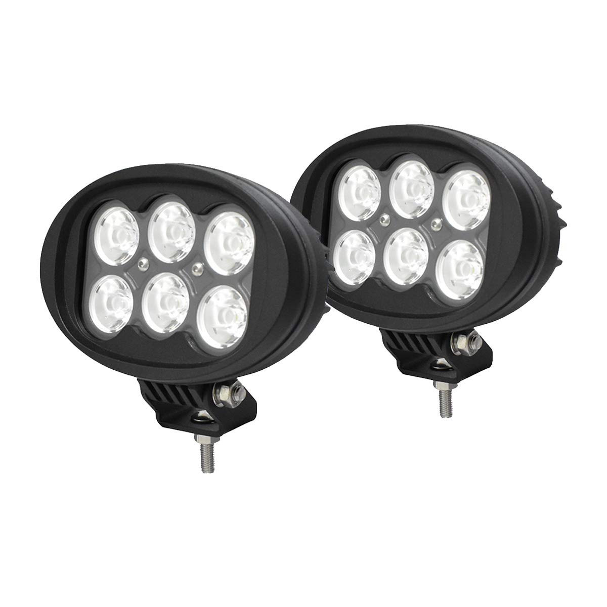 LEDワートライト トラクター 車外灯 60W 狭角 直径155mm 作業灯 6000K 白光 6000LM IP68防水 12V 24V兼用 2個【Lightronic】