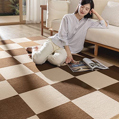 SHIEN ジョイントマット 吸着マット タイルマット【30*30*0.4cm 40枚セット】 ズレない めくれない カーペット 防音マット フローリングカーペット 滑りとめ 防臭防菌 防音保温 洗濯機洗える ペット用カーペット お手入れ簡単 設置簡単 D