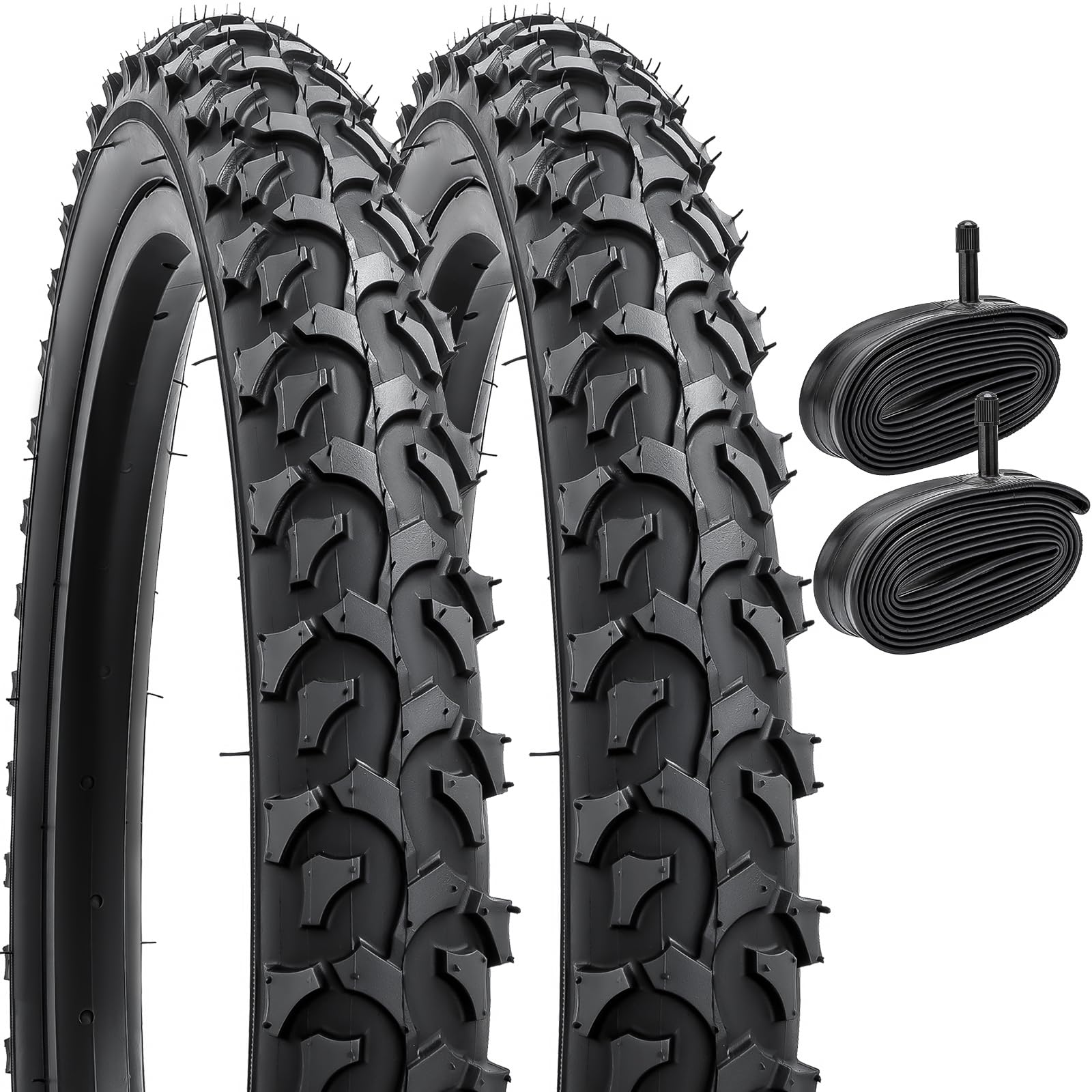 YunSCM 2本セット,16 1.95 タイヤ,16x1.95 54-305 自転車タイヤ+ チューブ 米式バルブ32mm,タイヤ 16x1.95,適用16インチ1.95 クロスバイク、マウンテンバイク,Y-1108