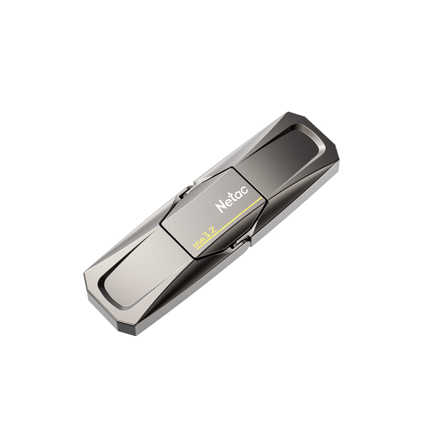 Netac 外付け SSD 1TB USB3.2Gen2 Type C&Type A両対応 読込速度550MB/秒 超小型亜鉛合金筺体50g 低温動作、傷に強くいポータブルSSD・ ガンメタル メーカー正規品認証5年 - US5 SSD外付け|松陰屋 店