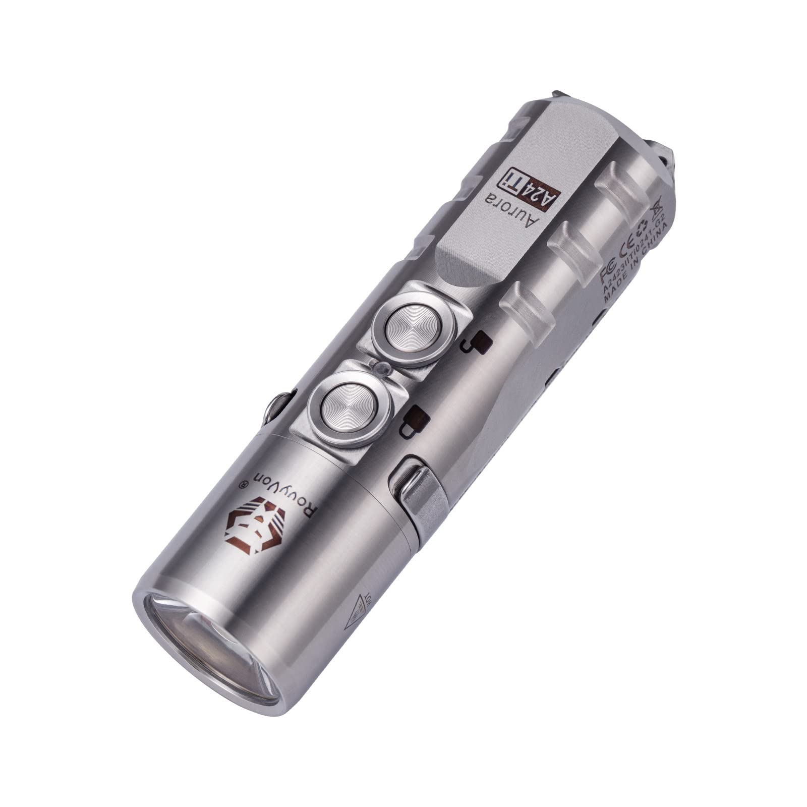 RovyVon Aurora A24 G2 チタン LED 懐中電灯、1000 ルーメンのロックアウト モード付きポケット懐中電灯、充電式 EDC 懐中電灯、7 つのモード、毎日の持ち運び、ハイキング、キャンプ用防水