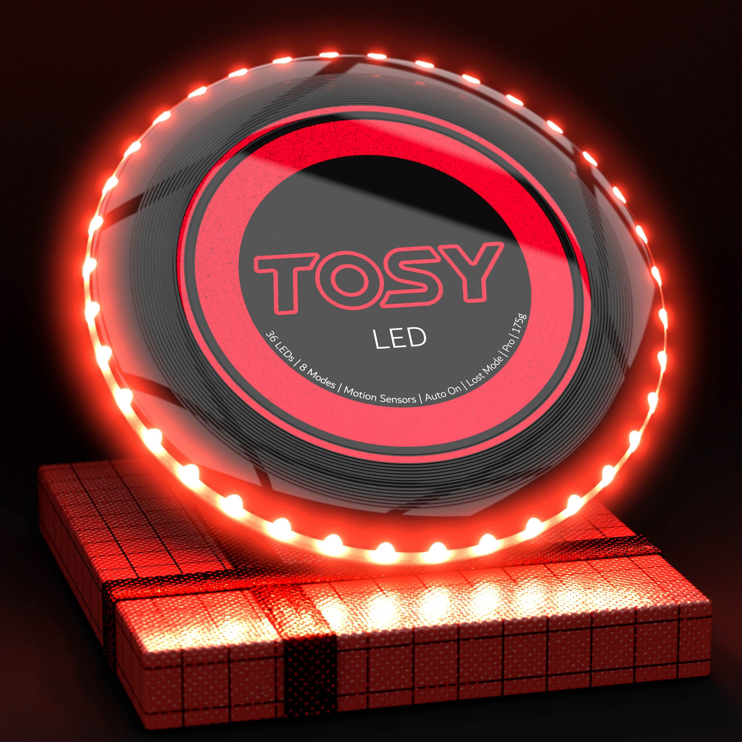 TOSY フライングディスク - 1600万色RGBまたは36個のLED、非常に明るい、スマートモード、自動ライトアップ、充電式、クリスマス、誕生日、キャンプギフト、男性/男の子/ティーン/子供向け、175gフリスビー