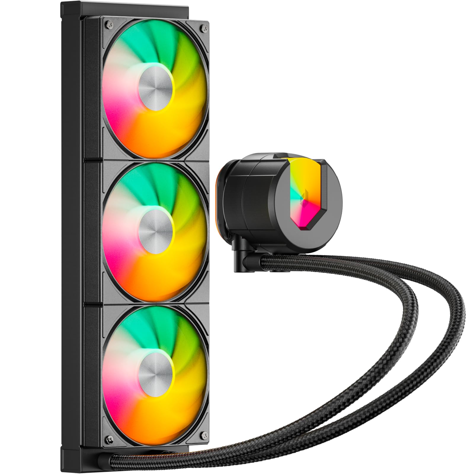 upHere 簡易水冷ARGB CPUクーラー 360mmラジエーター搭載 120mmPWMファン水冷システム cpu cooler aio LGA1700/AM5/AM4対応 U360KC