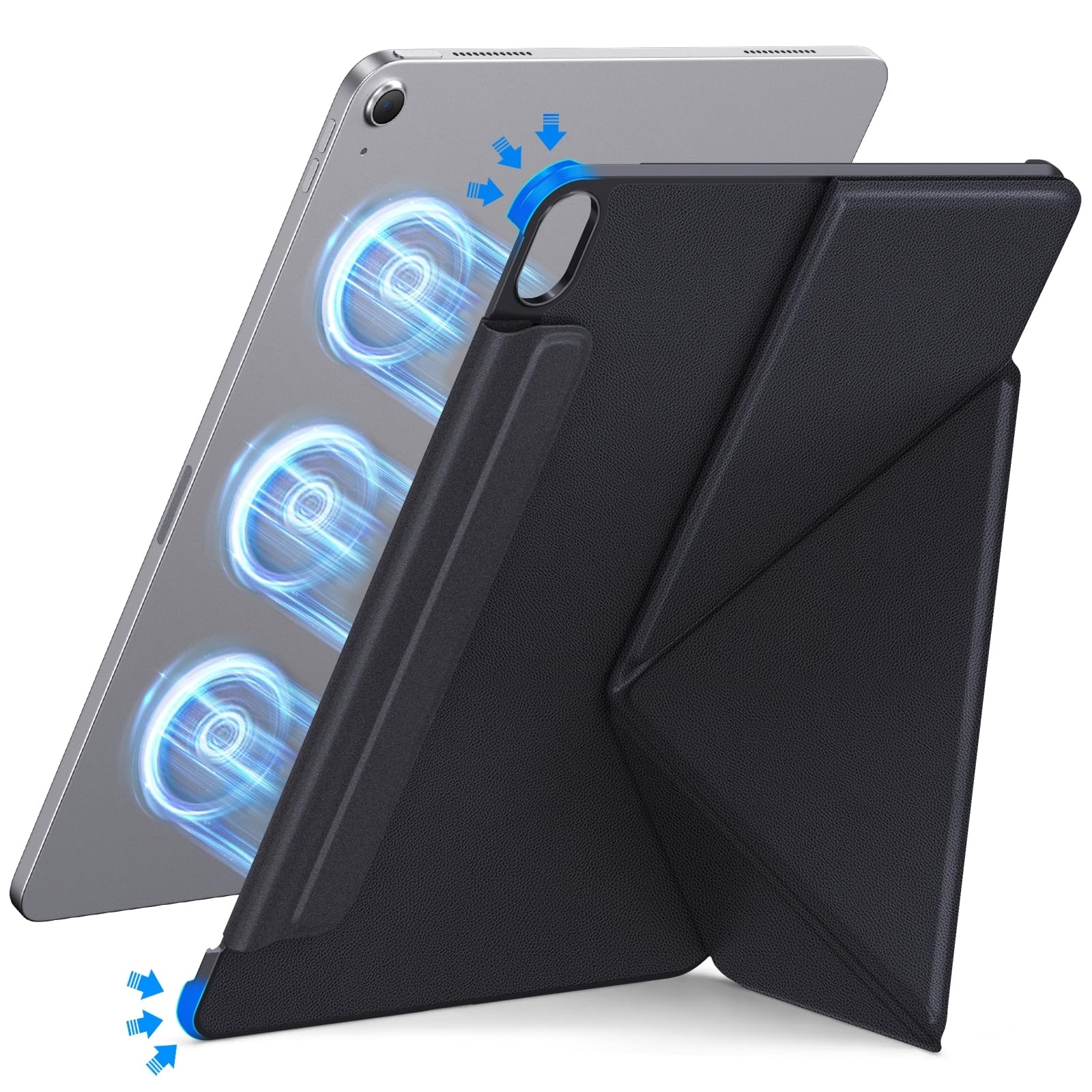【2025年新登場・エッジ保護・磁気吸着式】HEIGKOIK iPad A16 ケース iPad 第10世代 / 第11世代 専用カバー (2022/2025モデル) ペン収納 スタンド機能 横置き・縦置き対応 三角構造 超薄型・軽量 安定設計 折りたたみ