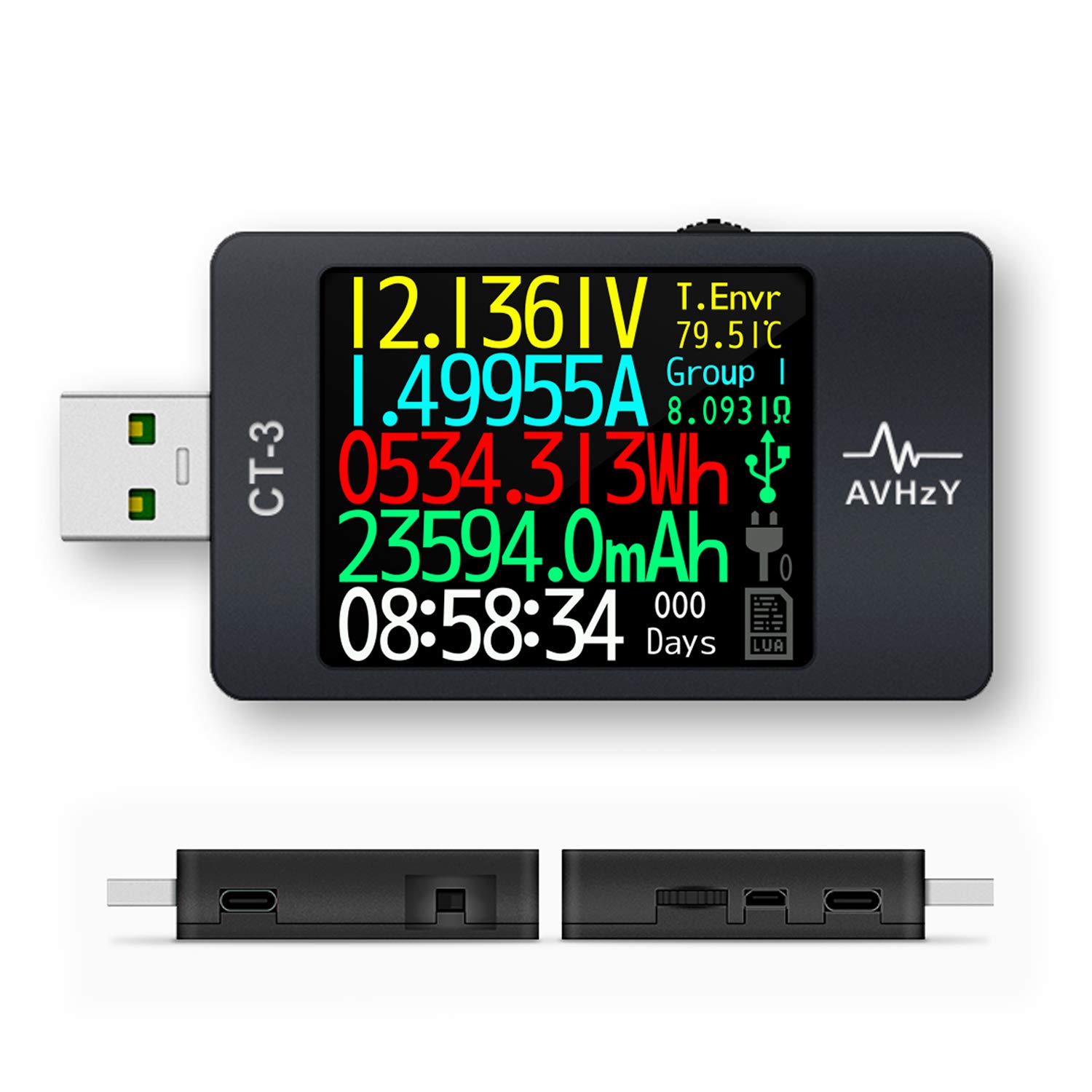 AVHzY CT-3 USB3.1テスター 電流電圧テスターチェッカー クイックバッテリー充電器検出器 DC 29V 6A Lua通訳統合 充電器 容量テスター PPSトリガー 急速充電PD/QCに適応 日本語オペレーティングシステム 日本語説明書付き C