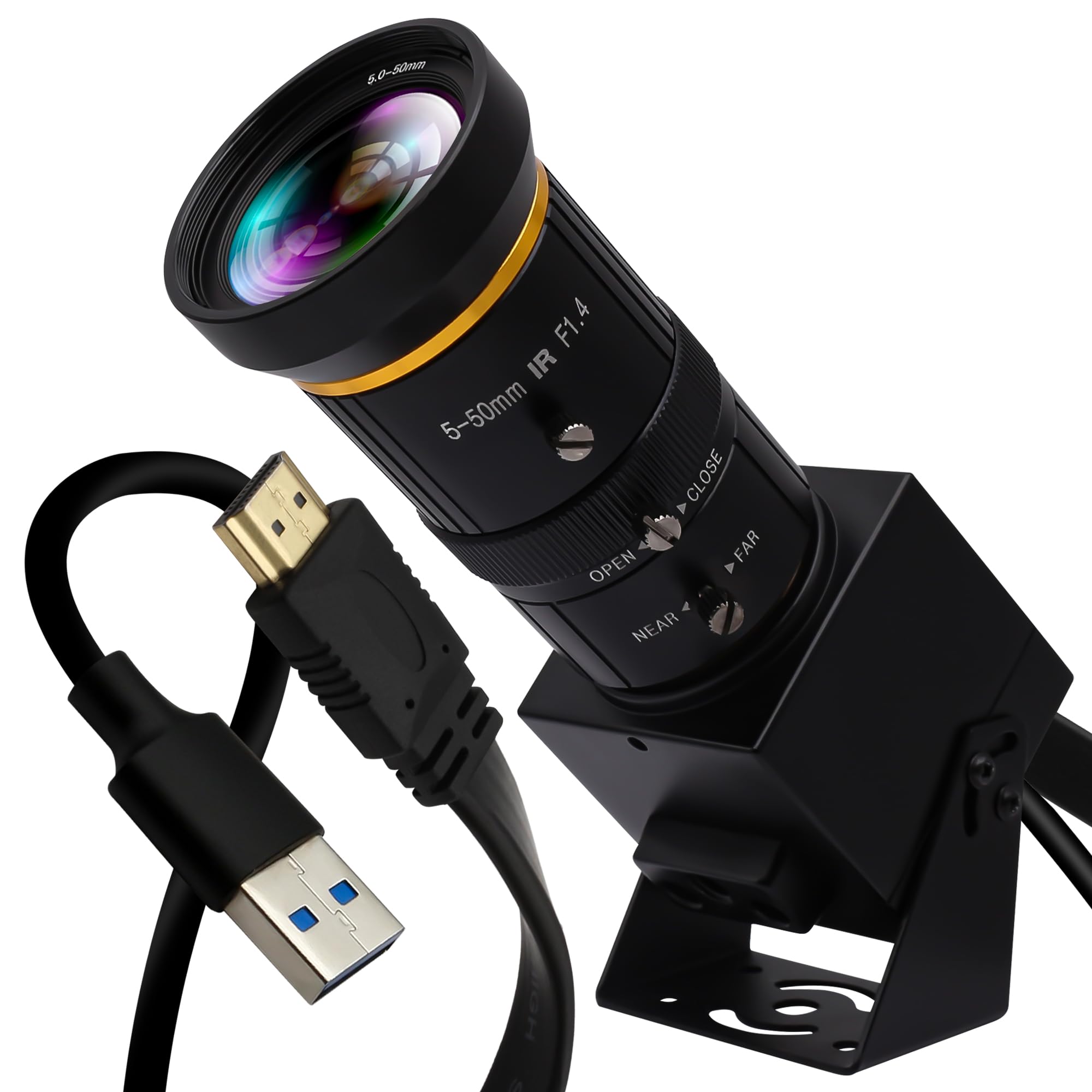 ELP HDMI USB ウェブカメラ 4K カメラ 同時出力ビデオ会議カメラ H.265 10X 光学ズームレンズ クローズアップ USB コンピューターウェブカメラ ウェブキャスト用 産業用検査 教育 トレーニングカメラ 22,232円