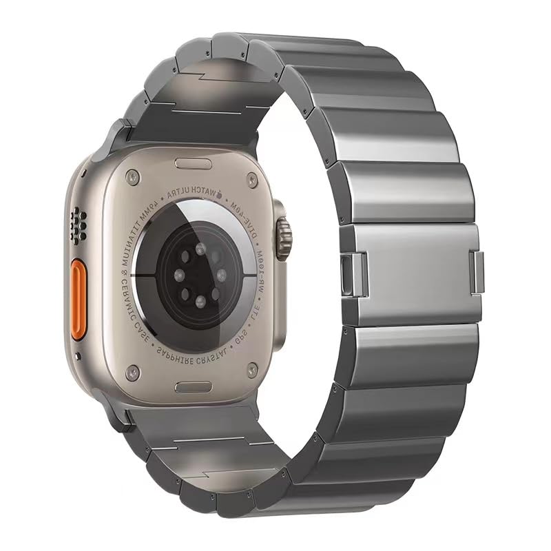 コンパチブル for apple watch バンド チタン製 マグネット式クラスプ 取り外しボタン 調整工具不要 軽量 丈夫 iWatch SE/Series Ultra3/Ultra2 Ultra 10 9 8 7 6 5 4 3 2 1対応 38mm