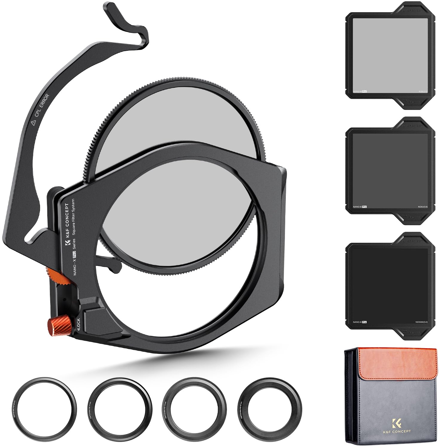 【新型】K&F CONCEPT 角型フィルターセット ND8+ND64+ND1000+CPLフィルター+新型フィルターホルダー【メーカー直営店】｜松陰屋 店 32,408円