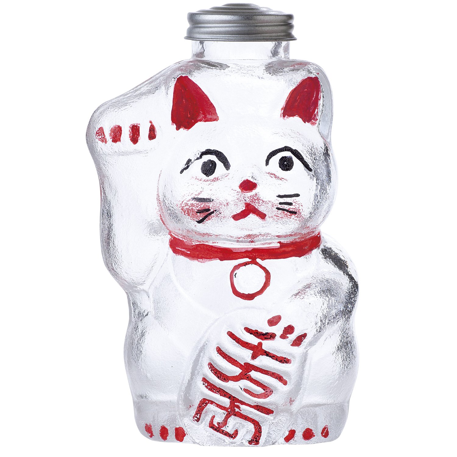 廣田硝子 菓子びん 透明 小 招き猫 高さ16.5cm SM-2S｜松陰屋 店