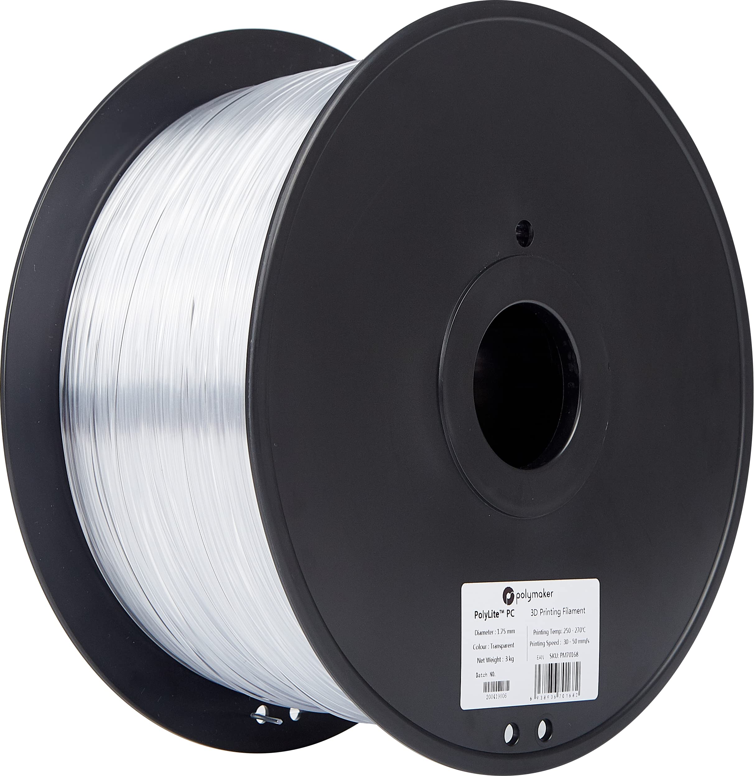 ポリメーカ(Polymaker) PolyLite PC 3Dプリントフィラメント PC 1.75mm(3Kg) 透明|松陰屋 店