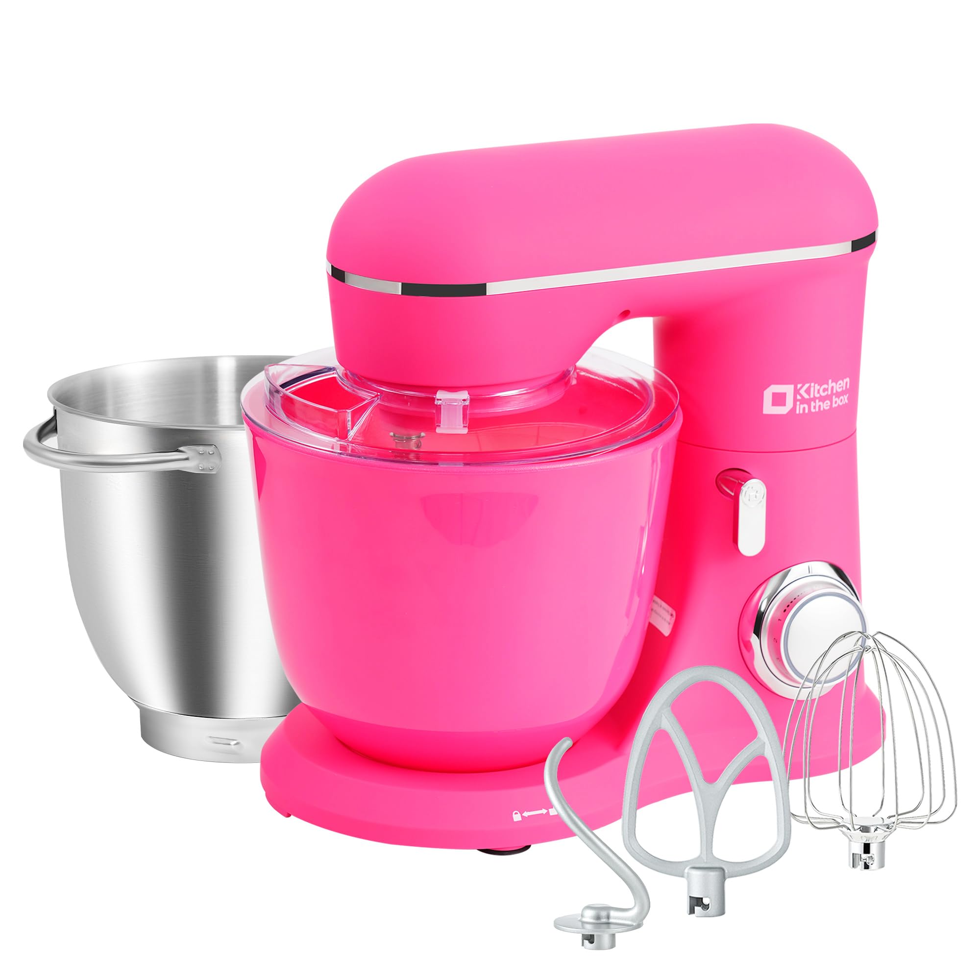 Kitchen in the box スタンドミキサー 4.5L+5Lダブルボウル 大容量 卓上ミキサー 10段階スピード調節 3種類アタッチメント付き 家庭用 業務用 こねる/混ぜる/泡立てる ローズ｜松陰屋 店 15,684円