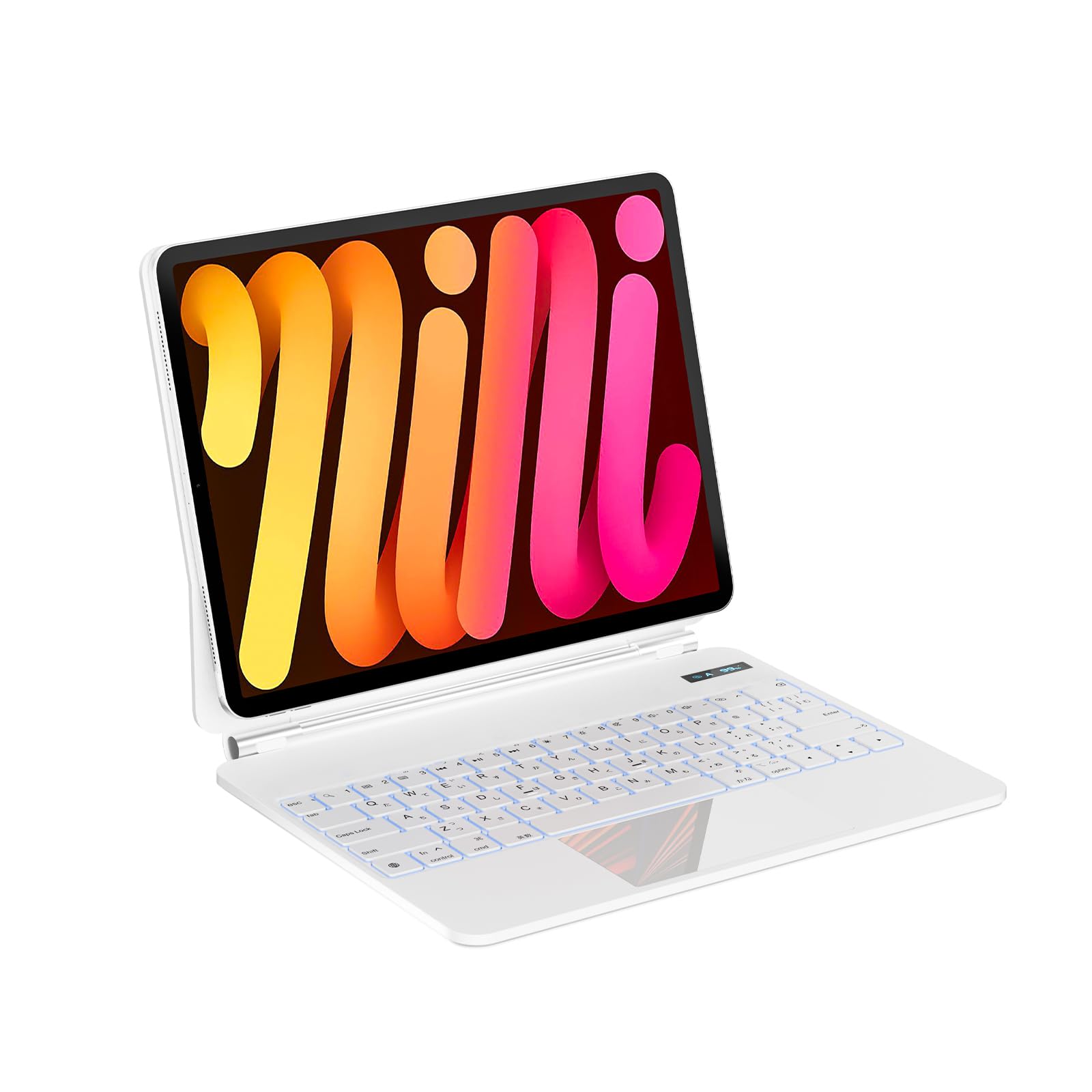 マジックキーボード SUKEBON 2025 iPad Pro（M4/M5）11インチ用キーボード 電量表示 トラックパッド付き 日本技適認証取得 日本語配列 磁気設計 角度調整 バックライト 18ヶ月メーカー保証 日本語説明書付き 白｜松陰屋 店