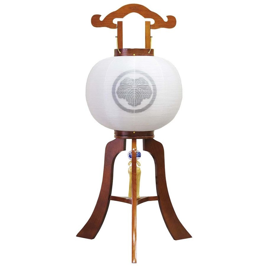 楽天市場】お盆提灯 大内行灯 銘木鉄刀木 11号／12号 絹二重手描き絵