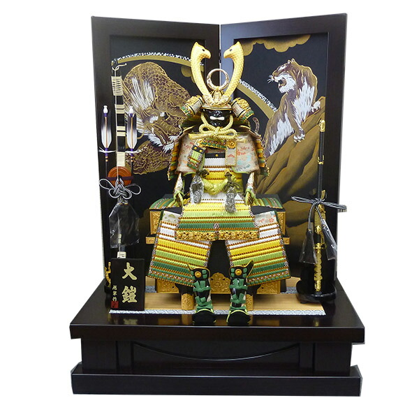 新品 五月人形 甲冑師平安豊久作 豪傑 伊達政宗 鎧飾りセット 10号 黒 ブロンズ仕立て 端午の節句 こどもの日 yuuzan-date-1.gif
