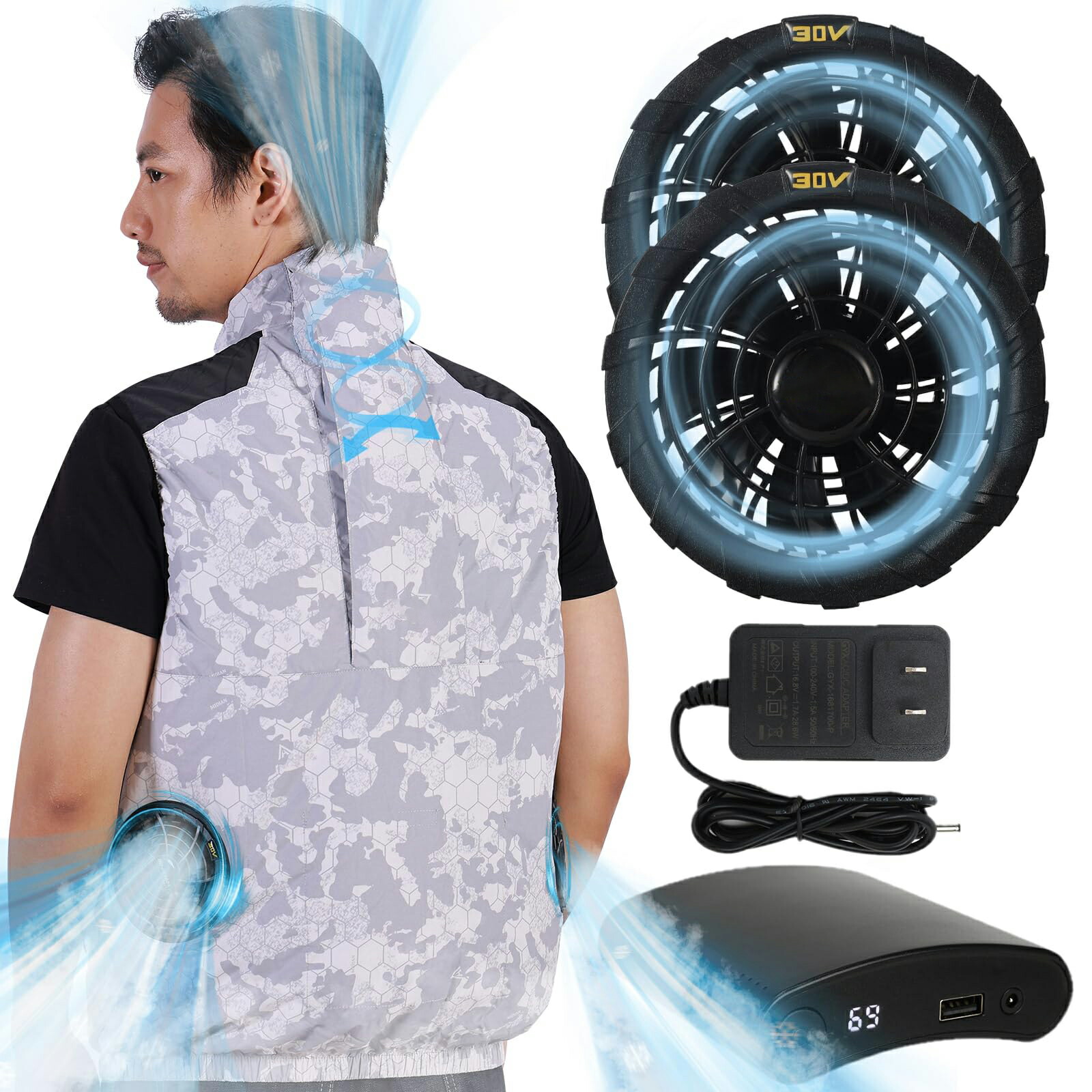 Amazon.co.jp: 【2024新登場 30V超高出力 最強空調冷風服