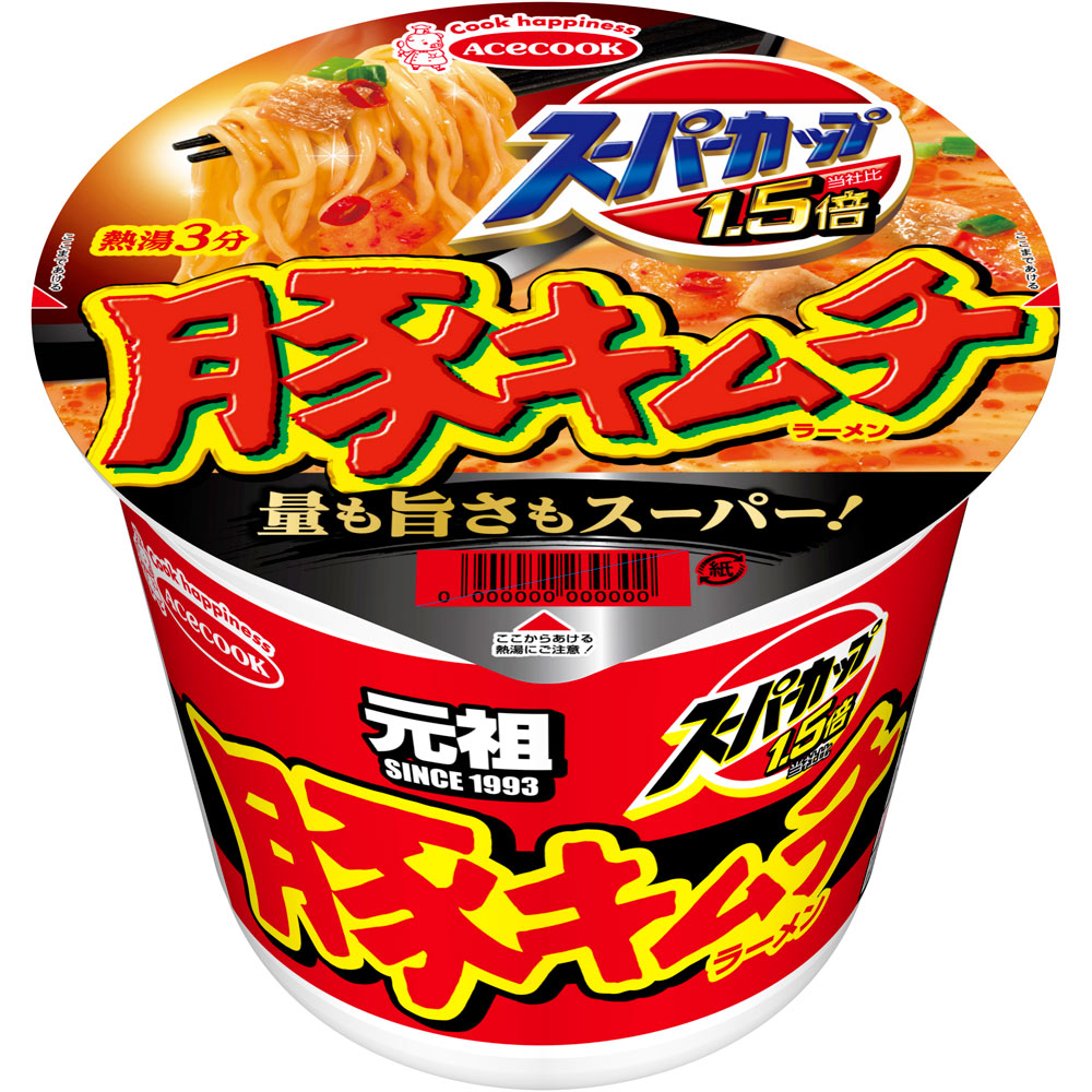 楽天市場】エースコック スーパーカップ1.5倍 豚キムチラーメン 107g