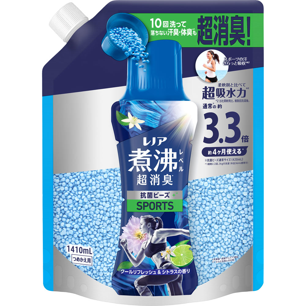 【楽天市場】P&Gジャパン レノア煮沸レベル消臭抗菌ビーズ スポーツ クールリフレッシュ&シトラスの香りつめかえ用超特大 1410ml ...